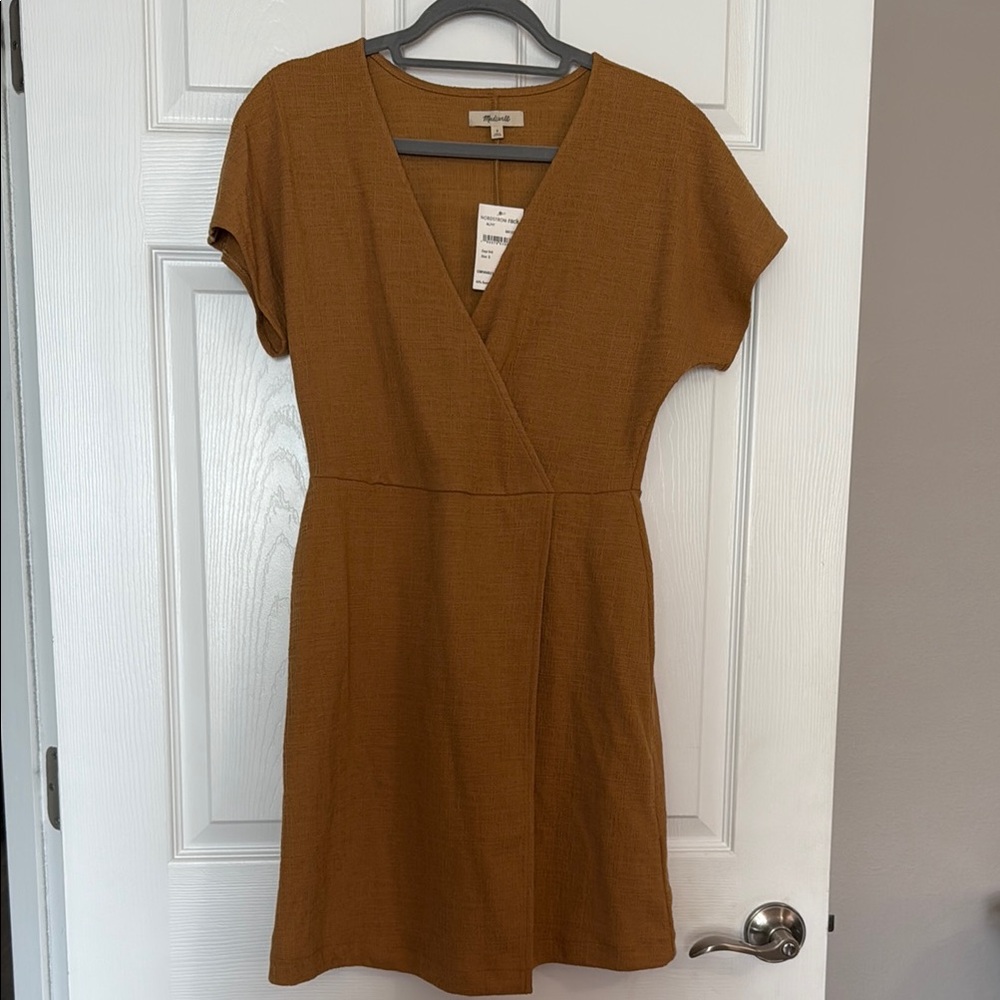 Madewell Women's Brown Faux Wrap Dress